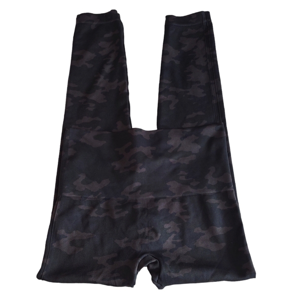 Spanx Size Large Black Gret Knit Stretch Camo Leggings - Picture 2 of 13